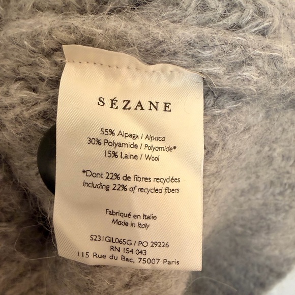 Sezane Emile Gray Cardigan Sweater - Picture 4 of 6